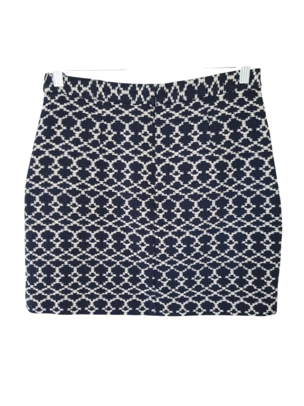 Banana Republic Geometric Skirt Womens Size 6 Blue White Pockets Career - Picture 2 of 9